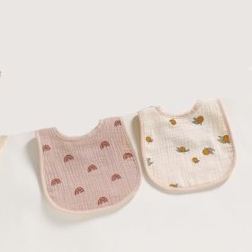 New 2pcs Baby Six-Layer Cotton Cloth U-Shaped Bib Eating Bib Baby Milk Towel