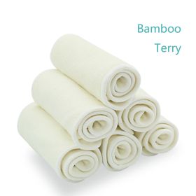 Baby Washable 4-layer Pure Bamboo Fiber Diapers Bamboo Terry Absorbent Diapers (Each)