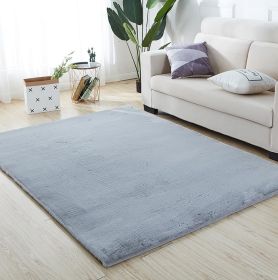 Lily Luxury Chinchilla Faux Fur Rectangular Area Rug