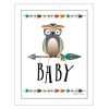 "Owl Baby" By Susan Boyer, Printed Wall Art, Ready To Hang Framed Poster, White Frame