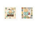 "Nursery Pictures Collection" 2-Piece Vignette By Bernadette Deming, Printed Wall Art, Ready To Hang Framed Poster, White Frame