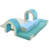 Soft Climb and Crawl Foam Playset 10 in 1, Safe Soft Foam Nugget Block for Infants, Preschools, Toddlers, Kids Crawling and Climbing Indoor Active Pla