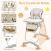 Folding Baby Dining Highchair with Adjustable Height and Recline