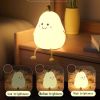 Cute Silicone Night Light for Kids, Dimmable Nursery Pear Lamps