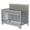 Certified Baby Safe Crib, Pine Solid Wood, Non-Toxic Finish, Gray