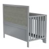 Certified Baby Safe Crib, Pine Solid Wood, Non-Toxic Finish, Gray