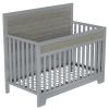 Certified Baby Safe Crib, Pine Solid Wood, Non-Toxic Finish, Gray