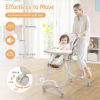 Folding Baby Dining Highchair with Adjustable Height and Recline