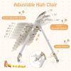 Folding Baby Dining Highchair with Adjustable Height and Recline