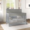 Certified Baby Safe Crib, Pine Solid Wood, Non-Toxic Finish, Gray