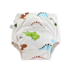 Washable Pocket Pants Diaper Pants Baby Child (Option: Dinosaur on white-90)