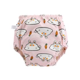 Washable Pocket Pants Diaper Pants Baby Child (Option: Pink Bunny-90)