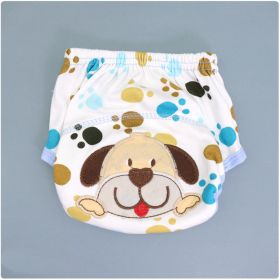 Summer Embroidered Baby Cotton Learning Pants Diaper Pocket Waterproof Training Pants Leak-Proof Breathable Bread Pants (Option: Dog-80 yards)