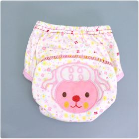 Summer Embroidered Baby Cotton Learning Pants Diaper Pocket Waterproof Training Pants Leak-Proof Breathable Bread Pants (Option: Sheep-80 yards)