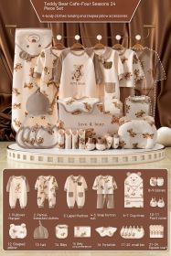 Newborn Gift Box Newborn Baby Etiquette Clothes Suite (Option: Four Seasons 24 Pieces-59cm)