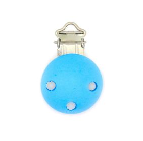 Colorful Three-hole Round Baby Comfort Pacifier Clip (Color: Blue)