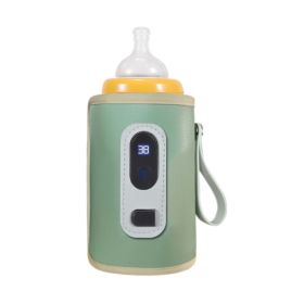 Baby Bottle Warmer Feeding Bottle Heat Keeper Travel Warmer Cover, Formula Milk, Water, USB Heater, On the Go Bottle Warmer (Color: Green)