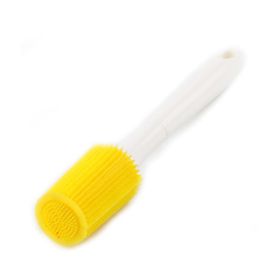 Silicone Cleaning Bottle Brush Silica Gel Cleaning Brush Bottle Cup Cleaning Brush for Glass Cup Thermos Coffee Mug Long Handle Dishwashing Tool (Color: Yellow)