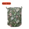 Cotton Linen, Laundry Basket, Foldable Round Waterproof, Large Capacity