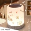 Night Light Bluetooth Speaker Wireless Portable Mini Player Touch Pat Light Colorful LED Bedside Table Lamp For Bedroom