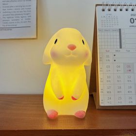 Night light cute animal bedroom bedside lamp LED table lamp dormitory decoration (white: rabbit)