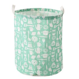 Household Fabric Basket Folding Toy Clothes Storage Basket Laundry Basket (Color: Green)