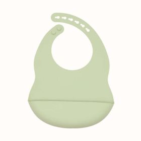 Baby Solid Color Food Grade Silicone Bibs (Size/Age: Average Size (0-8Y), Color: Light Green)