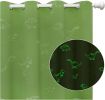 Muwago Dinosaur Curtains,80% Blackout, Glow in The Dark, Thermal, Window Treatment, Noise Reducing, 2PCS, Grommet, Green