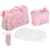 4Pcs Diaper Bag Tote Set Baby Napping Changing Bag Shoulder Mommy Bag with Diaper Changing Pad