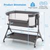 Height Adjustable Bedside Sleeper with Storage Bag and Soft Mattress for Baby