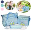 4Pcs Diaper Bag Tote Set Baby Napping Changing Bag Shoulder Mommy Bag with Diaper Changing Pad