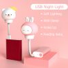 LED Children USB Night Light Cute Cartoon Night Lamp Bear Remote Control for Baby Kid Bedroom Decor Bedside Lamp