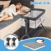 Height Adjustable Bedside Sleeper with Storage Bag and Soft Mattress for Baby