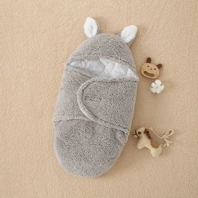 Sleeping Bag for Infants to Be Held by Newborn (Style: Big Ear Round, Size/Age: 59cm (0-3M), Color: Gray)