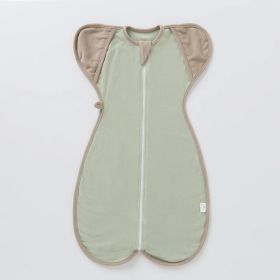 Sleeping Bag Baby Swaddling Vest Dual-use Thick Warm Autumn And Winter (Size/Age: S - 0 to 3M, Color: Green)