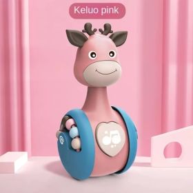 Crawling Early Education Tumbler Fawn; 3-6-9-12 Months Old Baby Learning To Crawl Children's Vocal Music Toys (Color: Pink)