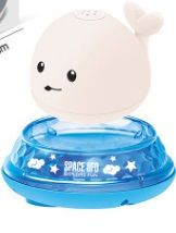 Baby Cute Cartoon Whale Floating Spraying Water Bath Toys With Light Music LED Light Baby Toys (Color: White)